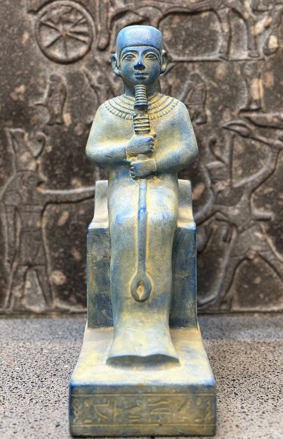 エジプト神プタハ像：手作りの石彫刻 - Etsy 日本