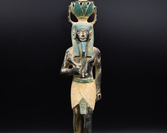 Amazing Nefertum statue the ancient Egyptian God Nefertem God of healing and beauty in ancient Egyptian mythology sculpture diety statue