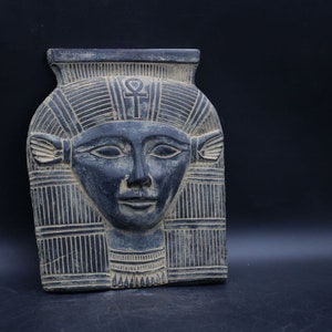 Hathor | Nice Statue of Hathor&#39;s head | ancient Egyptian | goddess of happiness and protection | Egyptian mythology | sculpture Egyptian