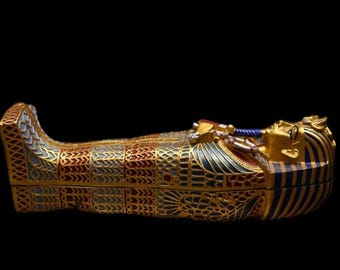Handcrafted Egyptian Collectible: King Tut Sarcophagus Replica