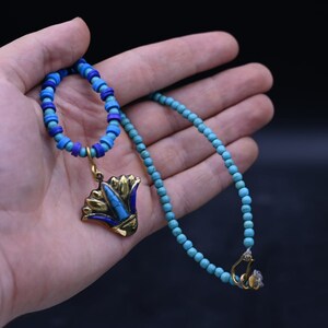 Pretty lotus amulet Nice Pendant Egyptian Necklace Egyptian Gift Egyptian Ornaments Antiques Handmade collar Replica made in Egypt