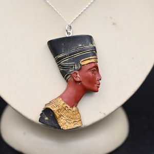 Bonito amuleto Nefertiti de la hermosa reina-antigua reina egipcia-antigua civilización egipcia-hecho en Egipto