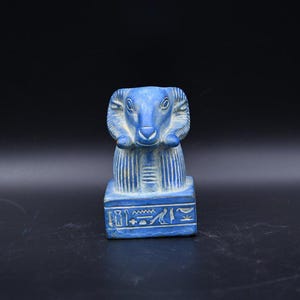 Handcrafted Khnum God Statue | Egyptian Pharaonic Decor | Ancient Stone Sculpture | Spiritual Home Altar | Unique Gift