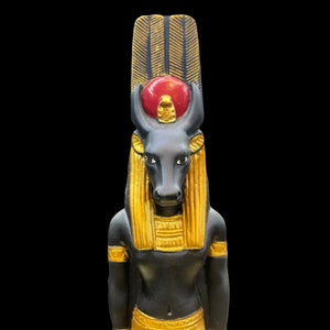Unique Montu statue Egyptian god of war in the ancient Egypt, appears in the head of Tyre, 100% Egyptian handmade.
