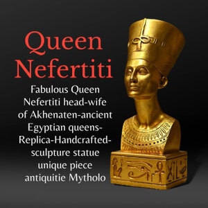 Nefertiti - Great statue of Queen Nefertiti - gold statue - Egyptian archeology - made in Egypt - Egyptian Gods - ancient Egyptian