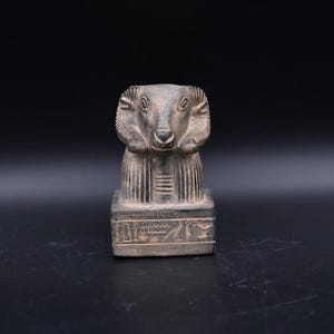 Handcrafted Khnum God Statue | Egyptian Pharaonic Decor | Ancient Stone Sculpture | Spiritual Home Altar | Unique Gift