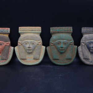 Hathor | Nice Statue of Hathor&#39;s head | ancient Egyptian | goddess of happiness and protection | Egyptian mythology | sculpture Egyptian