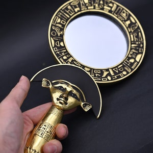 Egyptian Hathor Mirror, Egyptian accessories , luxury personal mirror, made in Egypt