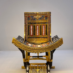 Tutankhamun throne the ancient Egyptian great king sculpture Egyptian statue made in Egypt