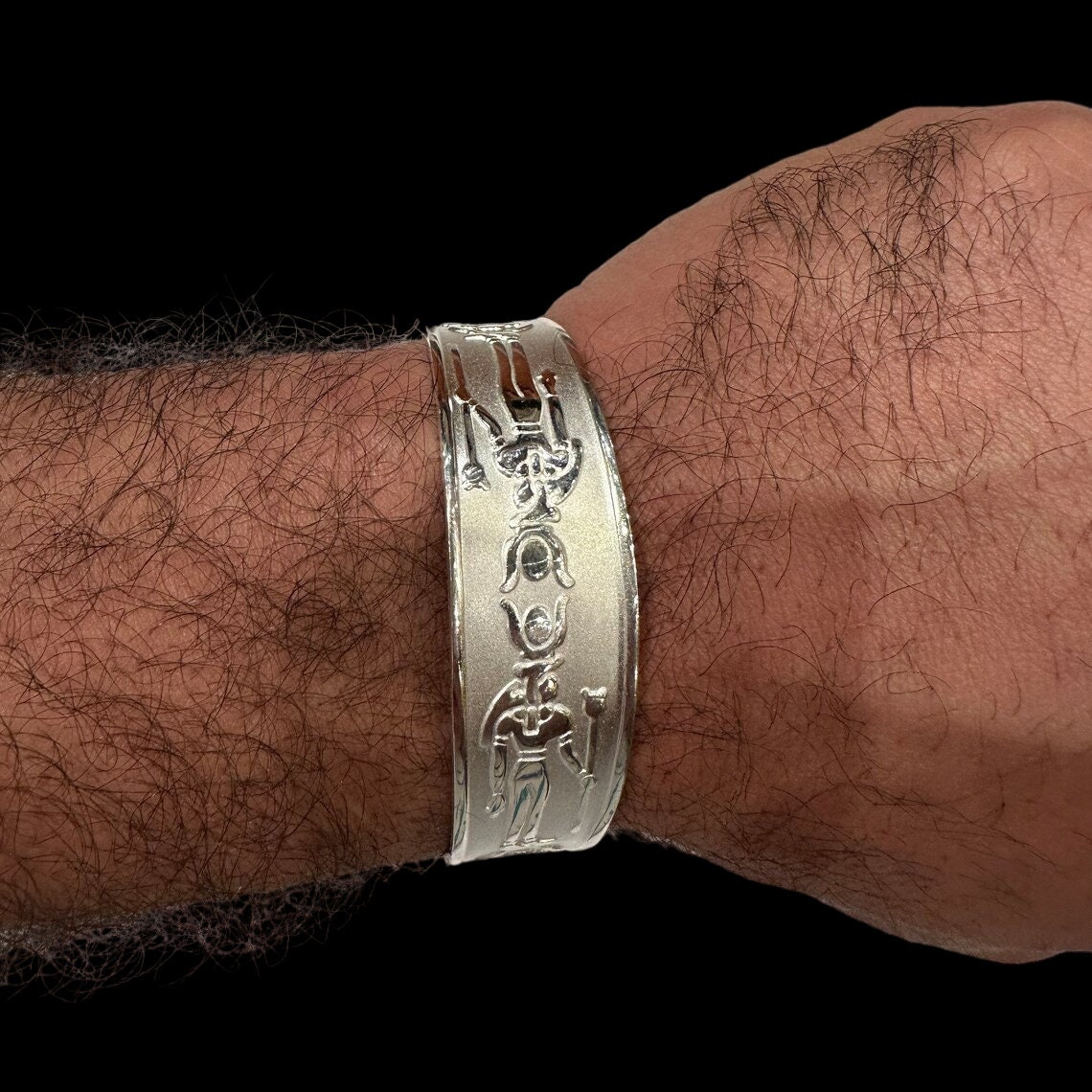 Wonderful Silver Hathor Handmade Bracelets, Egyptian Antiques