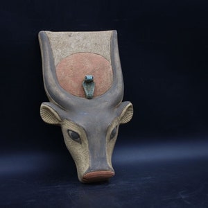 Hathor | Nice Statue of Hathor&#39;s head | ancient Egyptian | goddess of happiness and protection | Egyptian mythology | sculpture Egyptian