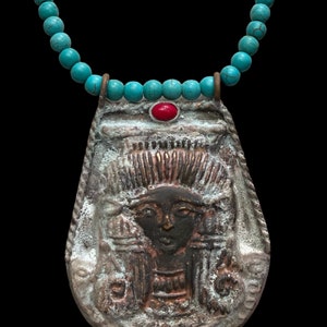Unique Hathor necklace the ancient Egyptian goddess of protection,good luck,beauty, motherhood in the Egyptian mythology religion made in eg