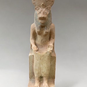 素晴らしいセクメト像、古代エジプトの戦争力の女神、手作りのエジプトの骨董品、彫刻、エジプトの神々、エジプト神話の像