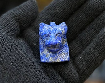 Lapis Lazuli Sekhmet Amulet: Egyptian Goddess Necklace