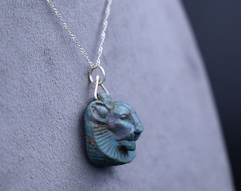 Agate Sekhmet Pendant: Egyptian Goddess Amulet