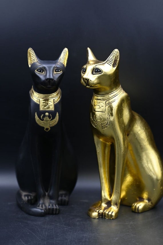 エジプトのバステト猫像：石のレプリカホームデコレーション - Etsy 日本