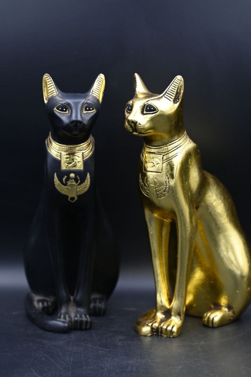 エジプトのバステト猫像：石のレプリカホームデコレーション - Etsy 日本