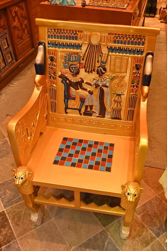 ツタンカーメン王の玉座の実物大レプリカ：エジプト博物館所蔵 - Etsy 日本