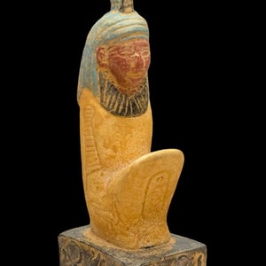 Amazing Maat Statue ancient Egyptian goddess of true in the Egyptian mythology, religion stone Statue Hieroglyphic Base -Made in Egypt