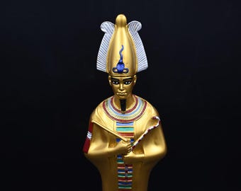 Estatua de Osiris de cobre hecha a mano: réplica del dios egipcio
