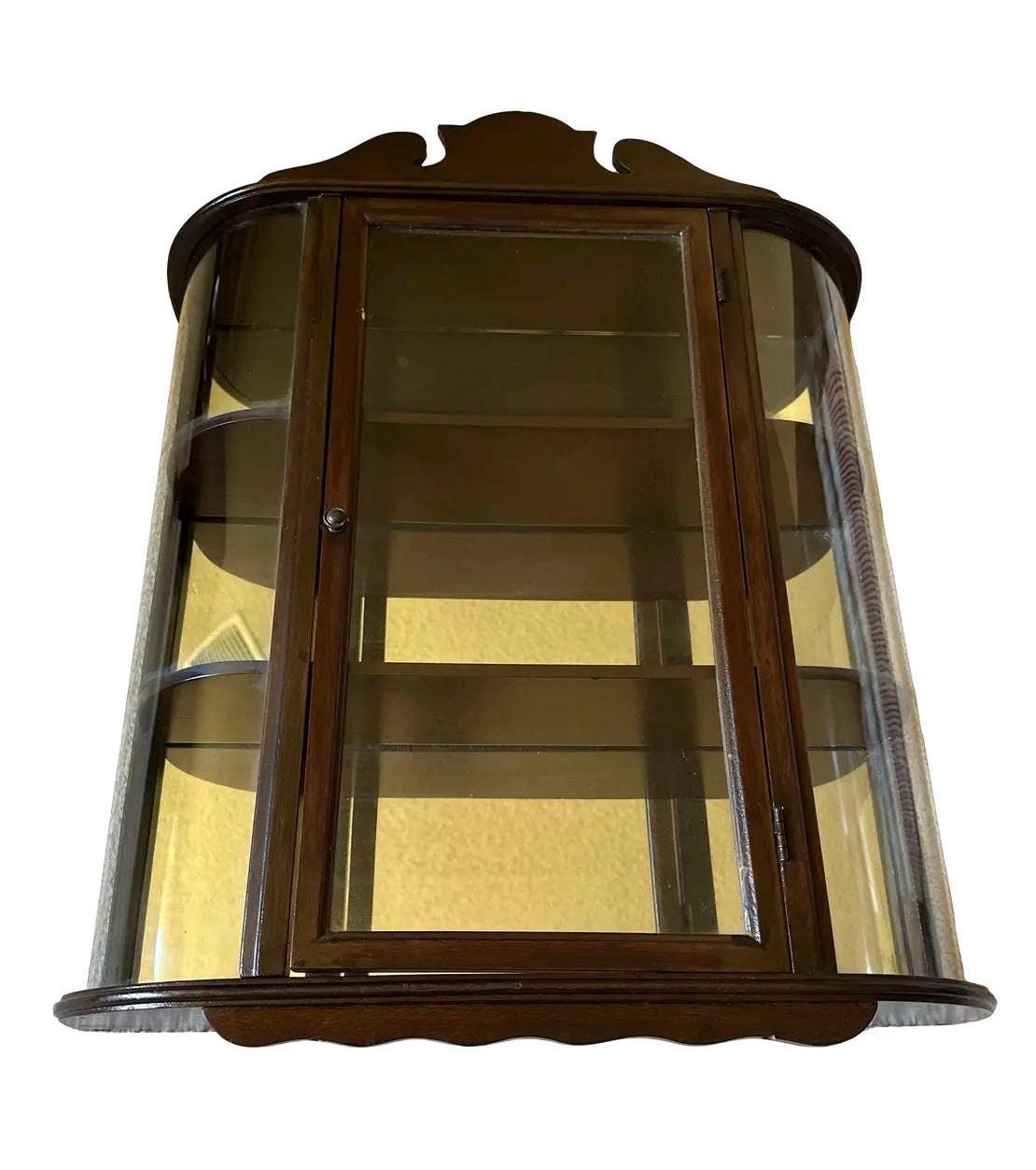 Antique Curved Glass Display Case - Etsy