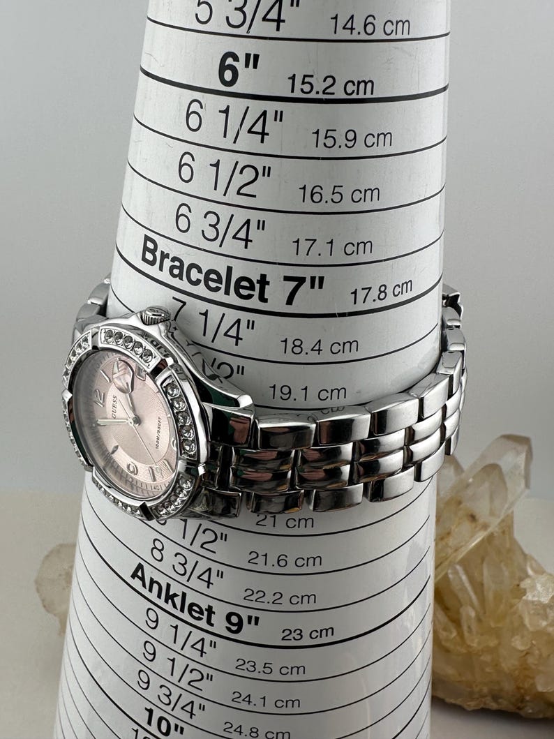 Guess Waterpro Ladies Watch: Pink Dial, Rhinestone Bezel, 100M Water Resistance image 5