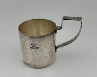 Publicidad de artículos de tocador franceses de principios de mediados de siglo (Estado de marca Aiglon) Taza de afeitar de alpaca