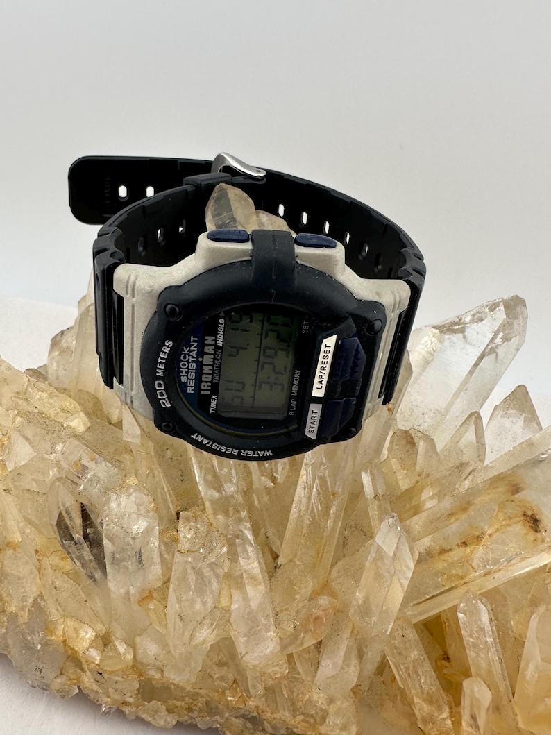 VTG Timex Ironman Triathlon Watch Men 200M 1999 T62962 Digital 8 Lap New Battery image 7