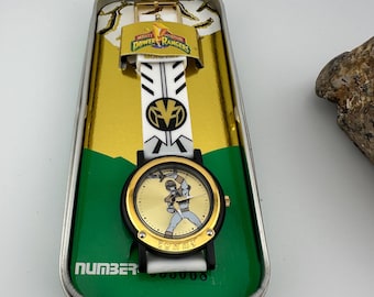 Reloj de coleccionista vintage de 1994 de los Power Rangers Mighty Morphin, modelo White Ranger. Batería nueva.