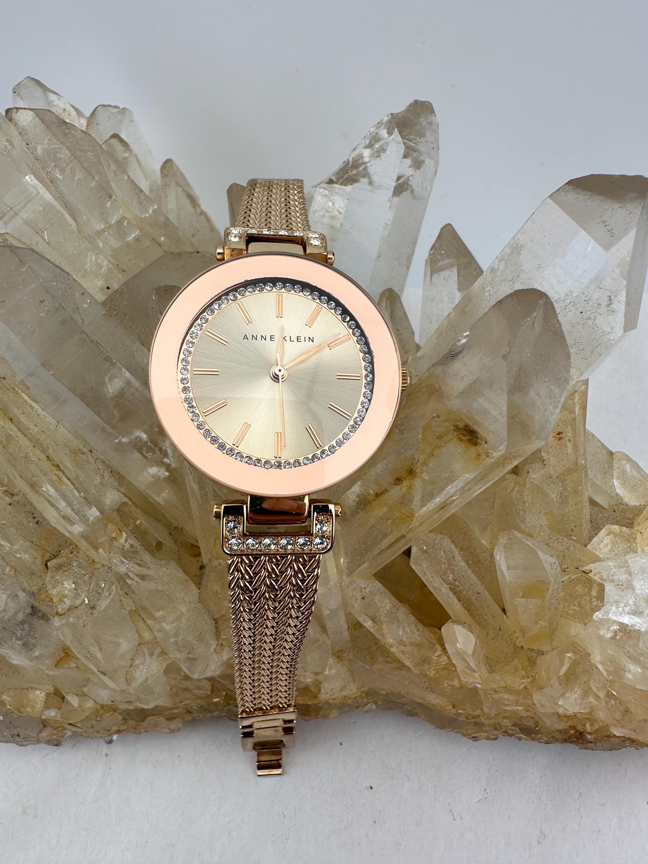 Anne Klein Crystal Accented Womens Watch, Gold-Tone Mesh Bracelet, Quartz Anne Klein New York Women main image 4