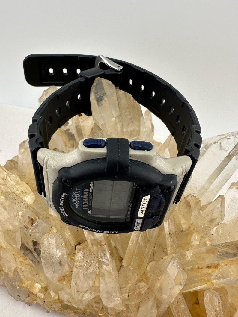 VTG Timex Ironman Triathlon Watch Men 200M 1999 T62962 Digital 8 Lap New Battery image 8