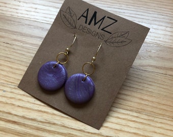Purple Circle Earrings
