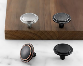 Wide Ring Round Knob Cabinet Knob Pulls Dresser Knobs Drawer Knob Bronze Black Vintage Knob Kitchen Hardware Drawer Knob Flat Knob Circle