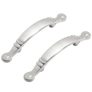 Satin Nickel Vintage Cabinet Handles, Drawer and Dresser Pull, Arched Cabinet Pull