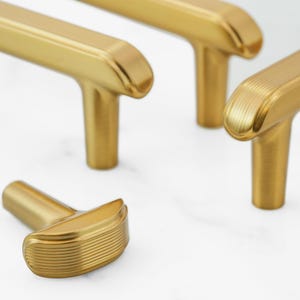 Gold Modern Cabinet Handles, Drawer Pulls, Cabinet Hardware (Knob, 3", 3.75", 5")
