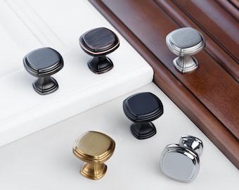 1.1 inch New Vintage Knob Black Cabinet Drawer Knob Satin Nickel Decor Knob Cupboard Kitchen Bedroom knobs and pulls, knobs or dresser