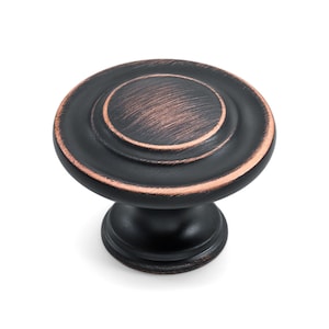 Oil-Rubbed Bronze 1.32 Inch Top 3 Ring Cabinet Knob, Kitchen Hardware, Drawer Knob, Dresser Knob
