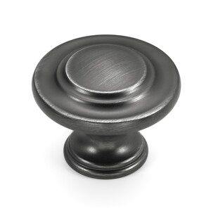 Antique Silver 1.32 Inch Top 3 Ring Cabinet Knob, Kitchen Hardware, Drawer Knob, Dresser Knob