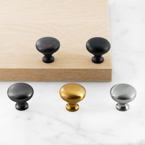 Round Knob Cabinet Knobs Bronze Drawer Pull Dresser Knob Drawer Knob Chrome Silver Brushed Matte Black Mushroom Knob Oil Rubbed Bronze Knob