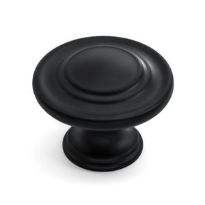 Black 1.32 Inch Top 3 Ring Cabinet Knob, Kitchen Hardware, Drawer Knob, Dresser Knob