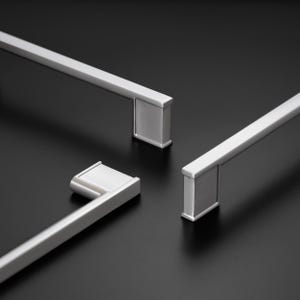 Satin Nickel Modern Slim Square Drawer Cabinet Handles and Pulls 3.75" 5" 6.3"