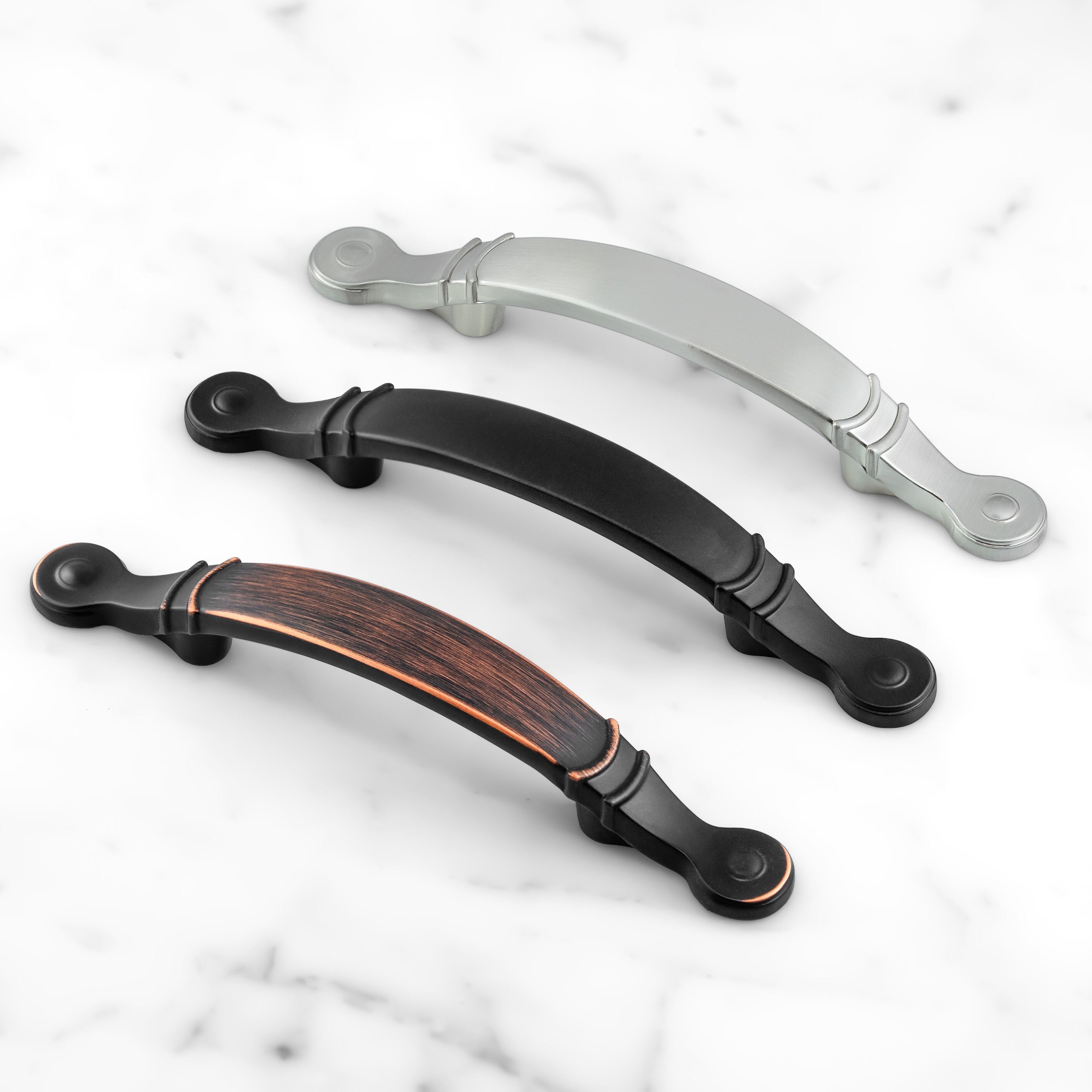 Oil Rubbed Bronze Cabinet Handles - 12mm Solid Steel Bar Pulls, Set Of 10 (Modern Kitchen/Bath)