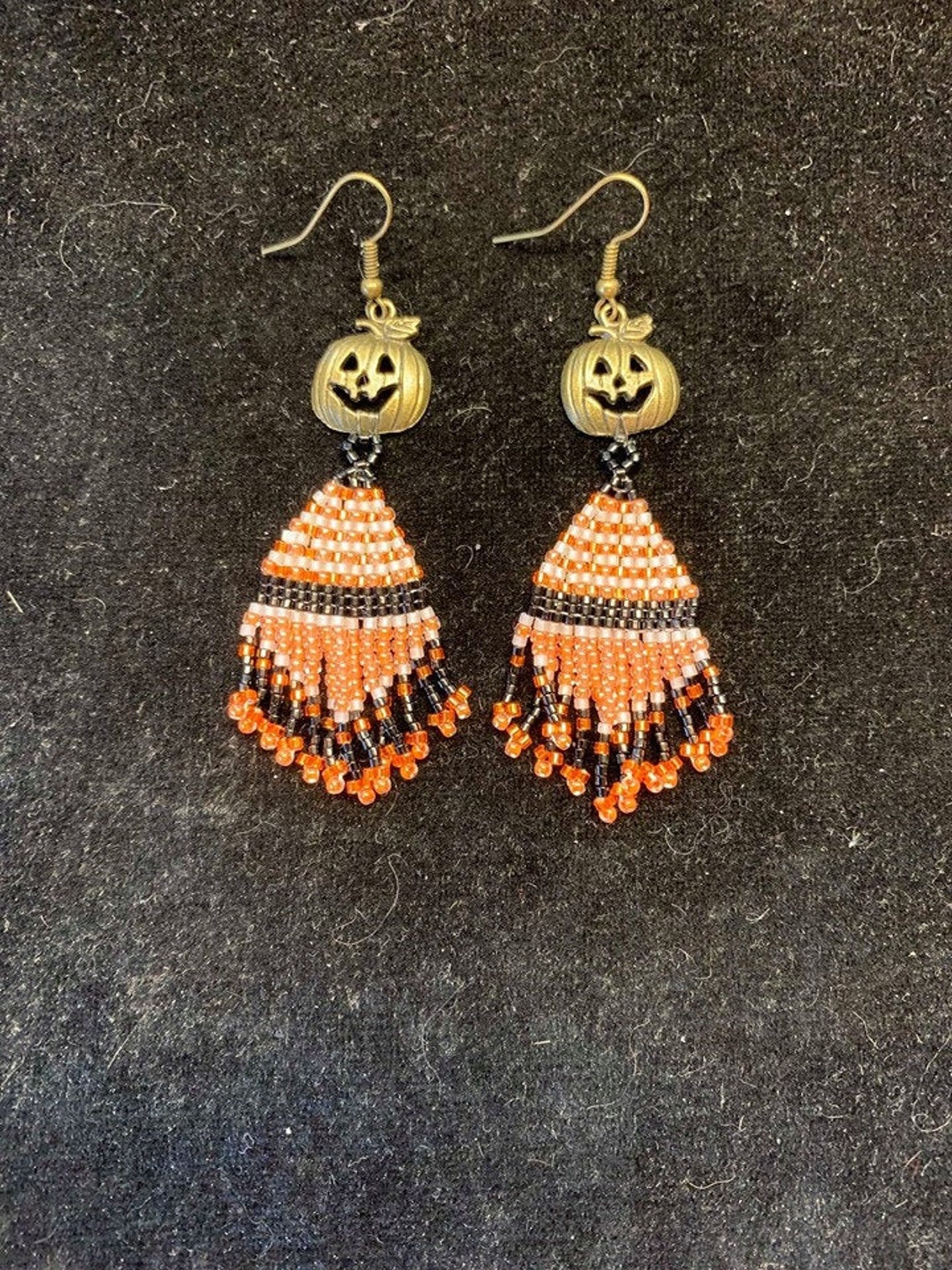 Jackolantern Candy Corn Earrings Etsy India