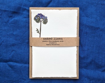 Monthly Subscription of Pressed Flowers and Greenery Stationary Set of Note Cards with Envelopes
