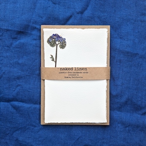 Pressed Flowers and Greenery Stationary Set of Note Cards with Envelopes | Pressed Flower Art Stationary