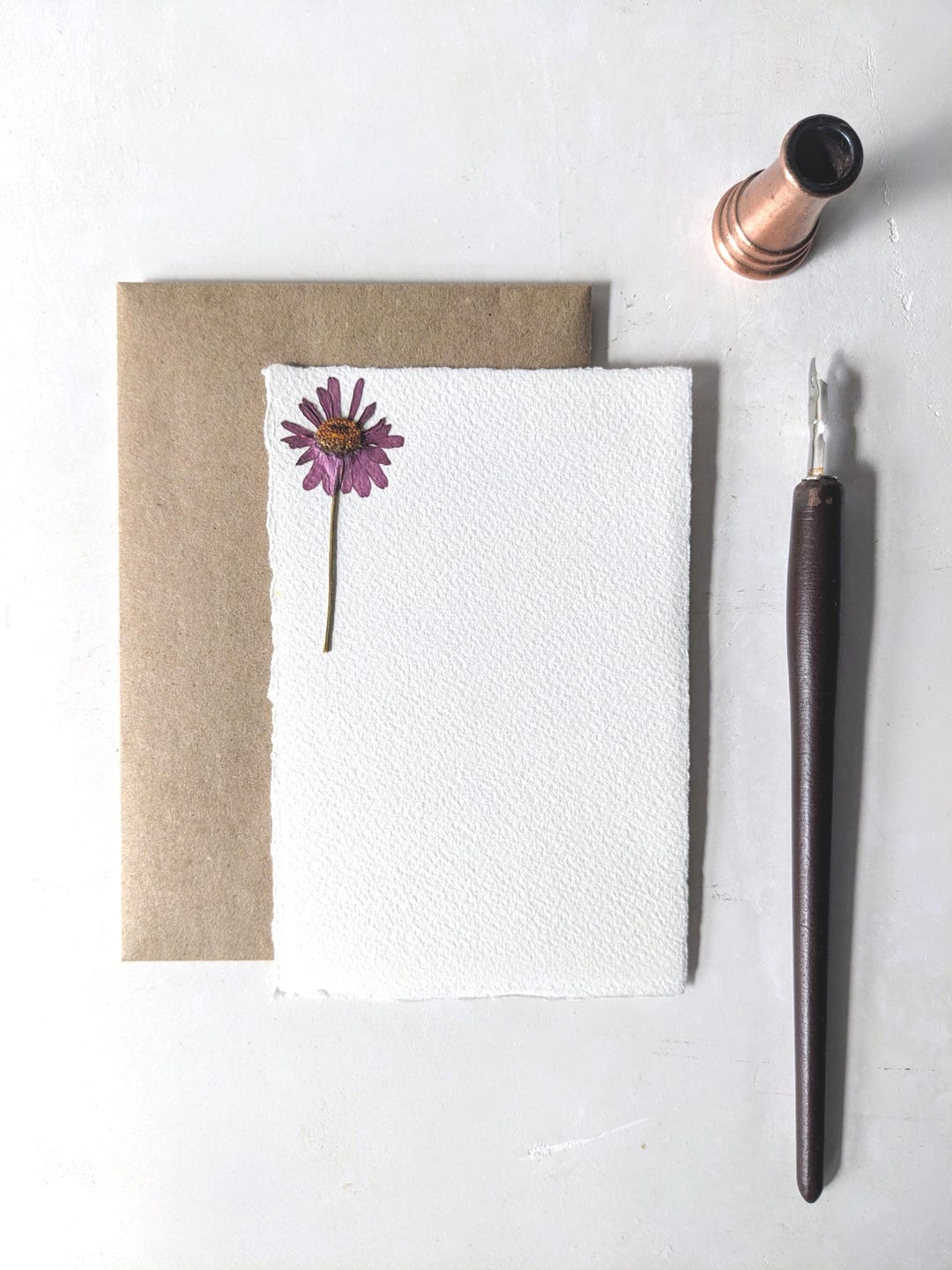 Pressed Flower Note Card Set: Handmade Botanical Stationery - Etsy