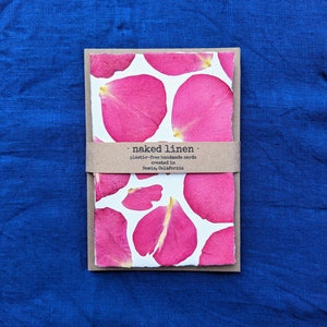 Ensemble de papeterie pétales de rose | Papeterie d'art florale vierge pressée faite main avec de vrais pétales de rose