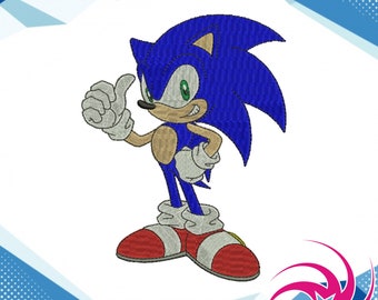 Disegno di ricamo macchina Sonic Sega. Disegno di ricamo automatico