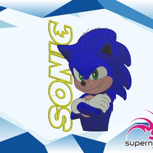 Sonic The Movie. Embroidery Design Machine. Automatic Embroidery Design