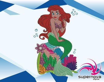 Embroidery Machine Design The Little Mermaid, Ariel. Automatic Embroidery Design